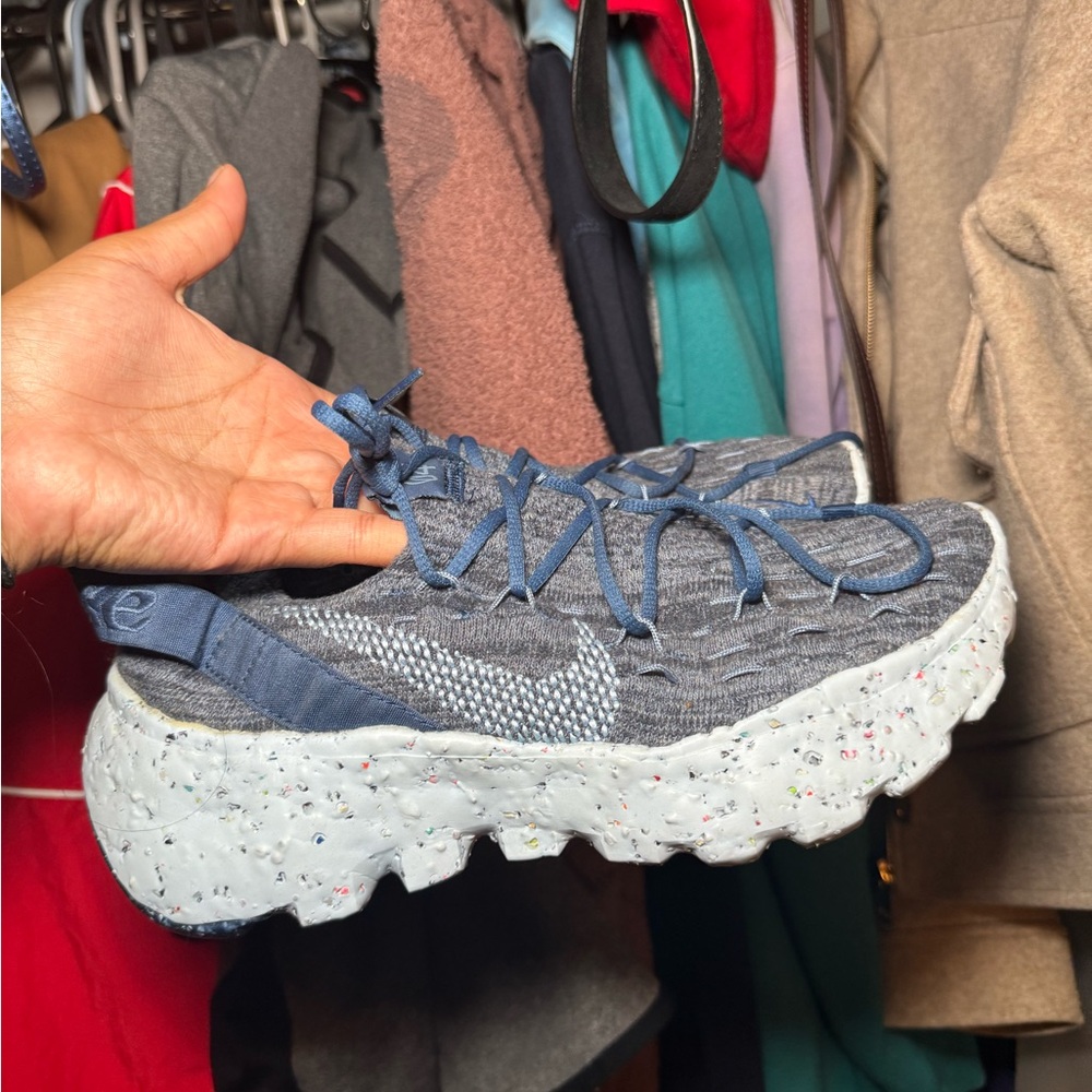 Nike Textured Blue and Gray Sneakers